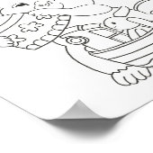 Kids Oaster Bunny Egg Coloring Page Poster (Ecke)