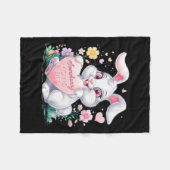 Kids Oaster Bunny Rabbit Pastell Design Springtime Fleecedecke (Vorderseite (Horizontal))