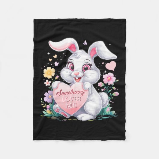 Kids Oaster Bunny Rabbit Pastell Design Springtime Fleecedecke (Vorderseite)