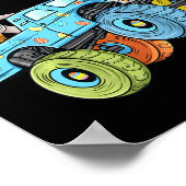 Kids Oaster Rabbit Riding Monster Truck Fun Boys G Poster (Ecke)