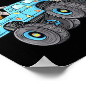 Kids Oaster Rabbit Riding Monster Truck Fun Boys G Poster (Ecke)