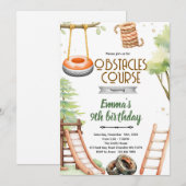 Kids Obstacle Course Party Invite Einladung (Vorne/Hinten)
