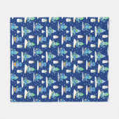 Kids Octopus Winter Sports Funny Animal Fleecedecke (Vorderseite (Horizontal))