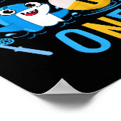 Kids Ofishally One 1st Birthday Fishing Theme O-fi Poster (Ecke)