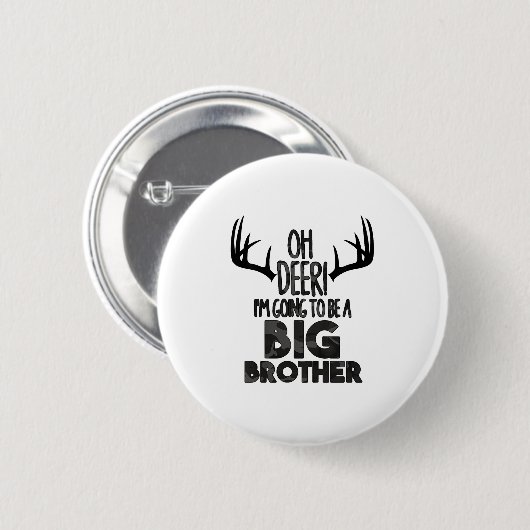 Kids Oh Deer Big Brother Hunting Pregnancy Announc Button (Vorne & Hinten)