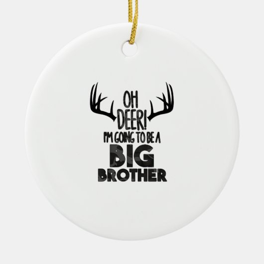 Kids Oh Deer Big Brother Hunting PregnancyOrnament Keramik Ornament (Vorne)