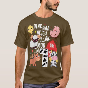 Kids Oink Baa Neigh Cluck Moo Ich bin 1 Bauer 1. T-Shirt