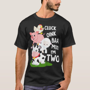 Kids Oink Baa Neigh Cluck Moo Im Two 2. Geburtstag T-Shirt