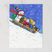 KIDS ON SLED Postcard von Nicole Janes Postkarte