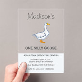 Kids One Silly Goose First Birthday Acryleinladungen (Insitu (Handheld))