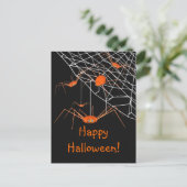Kids Orange Halloween Spiders Postkarte (Stehend Vorderseite)