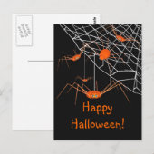 Kids Orange Halloween Spiders Postkarte (Vorne/Hinten)