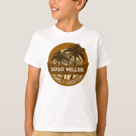 Kids orange palm individuelle Name Urlaubsshirt T-Shirt