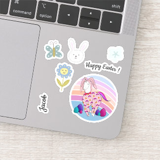 Kids Oster Sonniges Einhorn im Bunny Anzug Bunnico Aufkleber