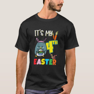 Kids Ostereier Jagd 4. Geburtstag Niedlich Ostern  T-Shirt