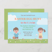 Kids Ostereier Jagen Party Einladungen (Vorne/Hinten)