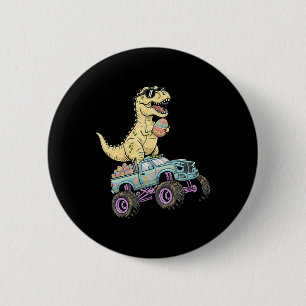 Kids Ostern T Rex Monster Truck Dino Grafik  Button