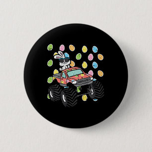 Kids Ostersonne auf Monster Truck Egg Rabbit Tod Button
