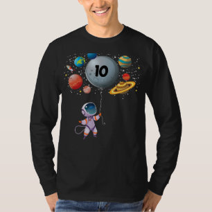 Kids Outer Space Astronaut 10. Geburtstagsparty 10 T-Shirt