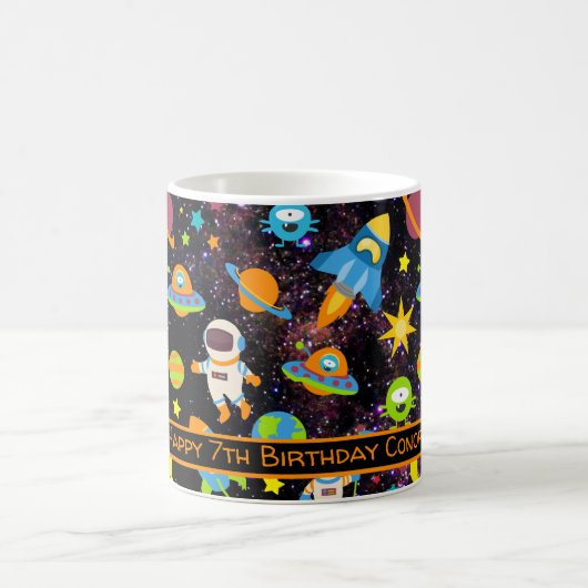 Kids Outer Space Astronaut Black Kaffeetasse (Mittel)