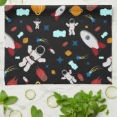 Kid's Outer Space & Astronaut Pattern Geschirrtuch (Gefaltet)
