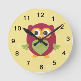 Kid's owl clock runde wanduhr