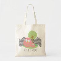 Kids Owls Pink Library Büchertasche