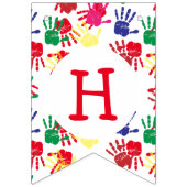 Kids Painted Handprints GLÜCKLICH GEBURTSTAG Wimpelkette (Zweite Fahne)