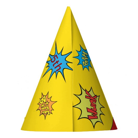 Kids Paper Hat Superhero Birthday Partyhütchen (Rückseite)