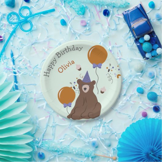 Kids Party Bear Geburtstag Pappteller (Party)