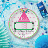 Kids Party Hat grün rosa Polka Dots Pappteller (Party)