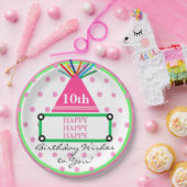 Kids Party Hat grün rosa Polka Dots Pappteller (Party)