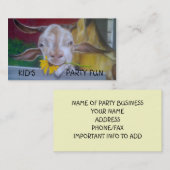 KIDs PARTY PLANNER-GESCHÄFTSKARTE Visitenkarte (Vorne/Hinten)