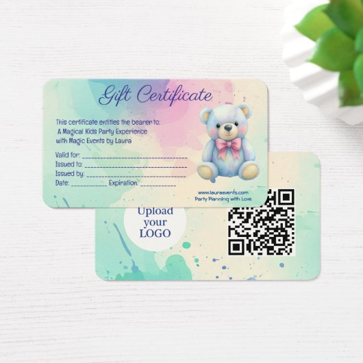 Kids Party Planner Pastor Teddy Bear QR-Logo (Schreibtisch)