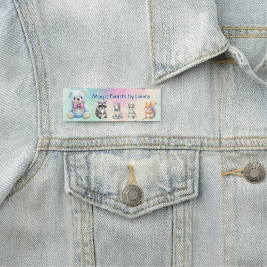 Kids Party Planner Pastor Teddy Bear QR-Logo Namensschild (Beispiel)