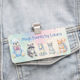 Kids Party Planner Pastor Teddy Bear QR-Logo Namensschild