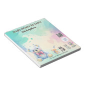 Kids Party Planner Pastor Teddy Bear QR-Logo Notizblock (angewinkelt)