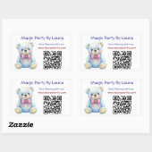 Kids Party Planner Pastor Teddy Bear QR-Logo Rechteckiger Aufkleber (Blatt)