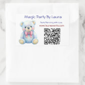 Kids Party Planner Pastor Teddy Bear QR-Logo Rechteckiger Aufkleber (Tasche)