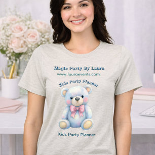 Kids Party Planner Pastor Teddy Bear QR-Logo Tri-Blend Shirt