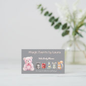 Kids Party Planner Pastor Teddy Bear QR-Logo Visitenkarte (Stehend Vorderseite)