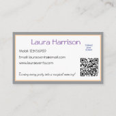 Kids Party Planner Pastor Teddy Bear QR-Logo Visitenkarte (Rückseite)