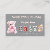 Kids Party Planner Pastor Teddy Bear QR-Logo Visitenkarte (Vorderseite)