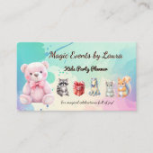 Kids Party Planner Pastor Teddy Bear QR-Logo Visitenkarte (Vorderseite)