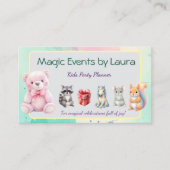 Kids Party Planner Pastor Teddy Bear QR-Logo Visitenkarte (Vorderseite)