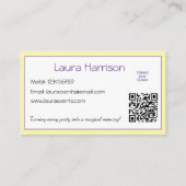 Kids Party Planner Pastor Teddy Bear QR-Logo Visitenkarte (Rückseite)