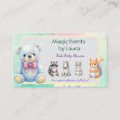 Kids Party Planner Pastor Teddy Bear QR-Logo Visitenkarte (Vorderseite)
