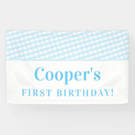 KIDS PARTY Vintager Gingham-Muster-Junge blass bla Banner