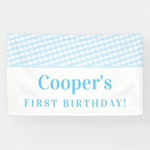 KIDS PARTY Vintager Gingham-Musterjunge in blass b Banner