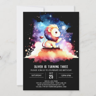 Kids Pastel Lion Birthday Einladung